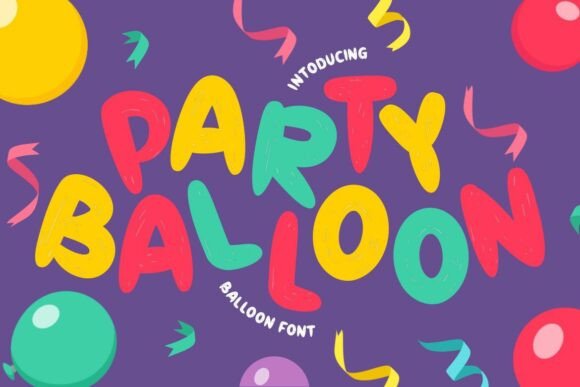Party Balloon Display Font for Celebration Branding Projects