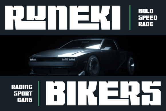 Runeki Bikers: A Bold Display Font for Handmade Product Design