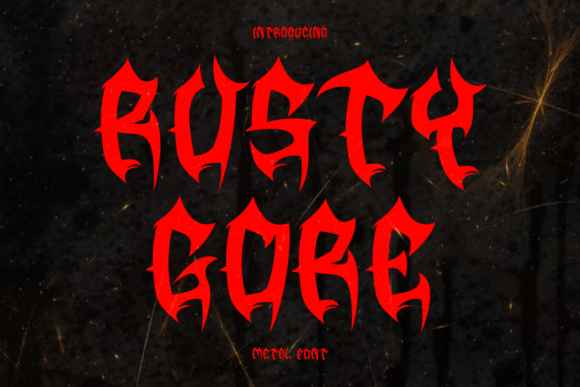 Rusty Gore Metal Font for Editorial Design and Content Branding