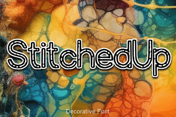 Stitched Up Display Font for Playful Web Design and Branding